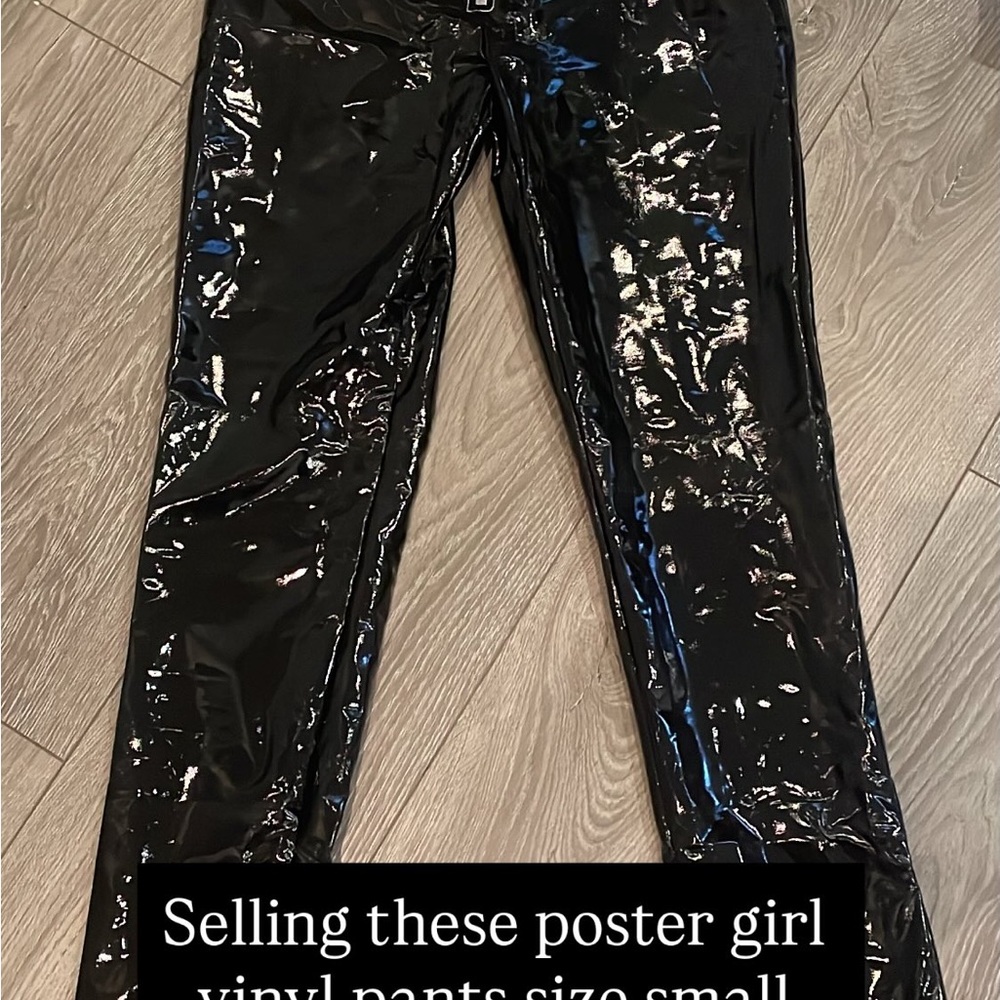 POSTER GIRL Black High-Gloss Vinyl Skinny Jeans